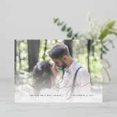 の写真結婚バラゴールドフォイルサンキューカード 箔招待状 (立ち正面)