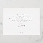 の写真結婚バラゴールドフォイルサンキューカード 箔招待状 (裏面)