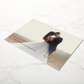 の写真結婚バラゴールドフォイルスクリプトサンキューカード 箔招待状 (回転した状態)