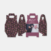 の写真結婚バーガンディ花柄ありがとう フェイバーボックス (折り畳みなし)