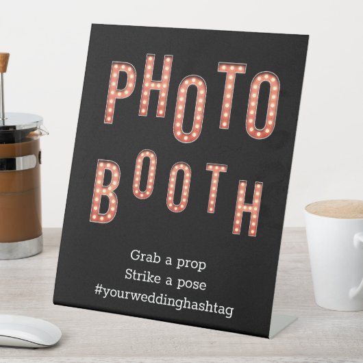 の写真結婚ブース劇場照明サイン 台座サイン (インサイチュ)