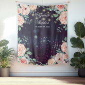 の写真結婚ブース背景フローラ紫の輝き タペストリー