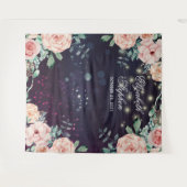 の写真結婚ブース背景フローラ紫の輝き タペストリー (正面(横))