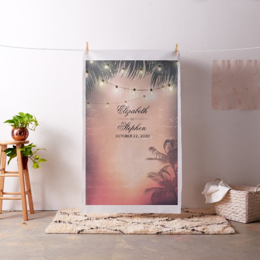 の写真結婚ブース背景夏のヤシの木 ファブリック (インサイチュ)
