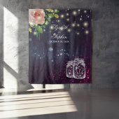 の写真結婚ブースBackdropシックフローラメイソンジャー タペストリー