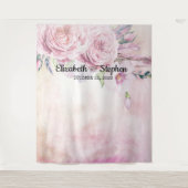 の写真結婚ブースBackdrop Bohoフローラ羽毛 タペストリー (正面)