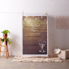 の写真結婚ブースBackdrop Champagne Glass Wood ファブリック