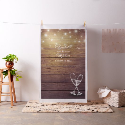 の写真結婚ブースBackdrop Champagne Glass Wood ファブリック (インサイチュ)