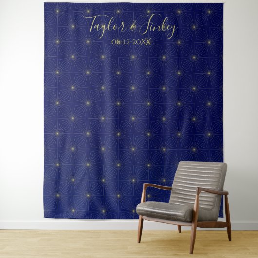 の写真結婚ブースBackdrop Navy Starry Night タペストリー (インサイチュ)