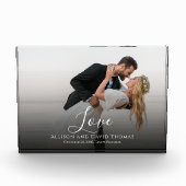 の写真結婚ミニマルなカップル書道愛 フォトブロック (正面)