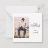 の写真結婚予算の手書きサンキューカード ノートカード (裏面)