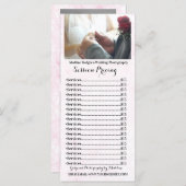 の写真結婚価格のラック・カード メニュー (正面/裏面)