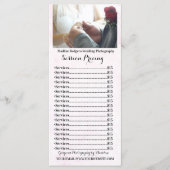 の写真結婚価格のラック・カード メニュー (正面)