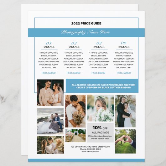 の写真結婚価格ガイドテンプレート (正面/裏面)