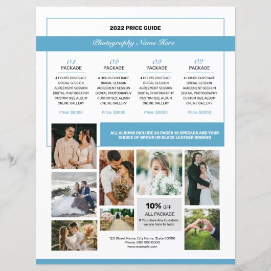 の写真結婚価格ガイドテンプレート (正面)