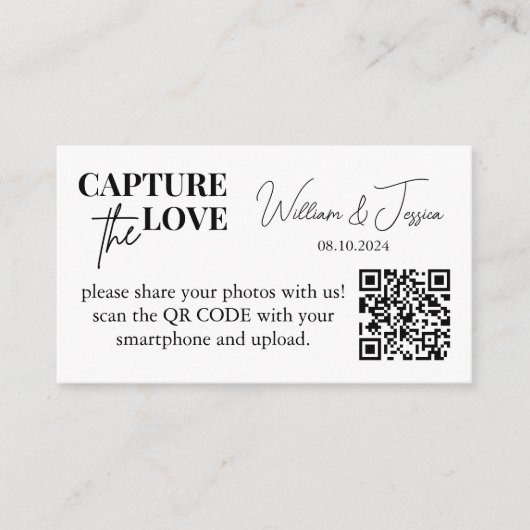 の写真結婚共有は愛のQRコードをキャプチャ エンクロージャーカード (正面)