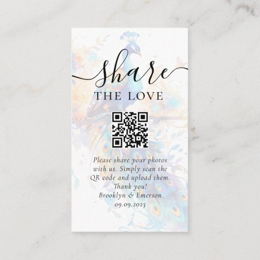 の写真結婚共有リクエストQRコード エンクロージャーカード (裏面)