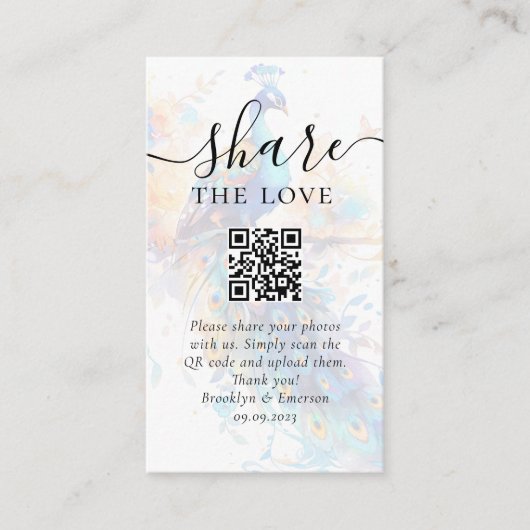 の写真結婚共有リクエストQRコード エンクロージャーカード (正面)
