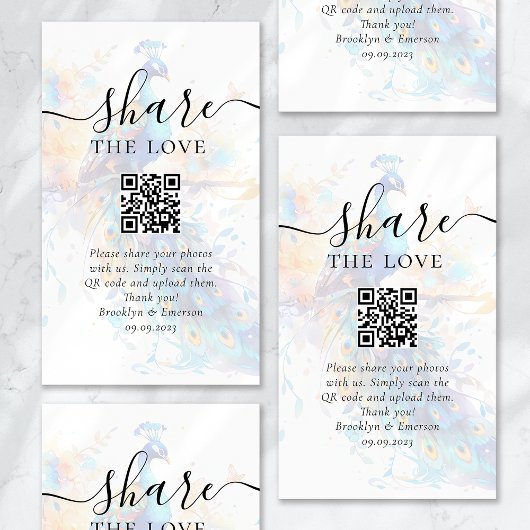 の写真結婚共有リクエストQRコード エンクロージャーカード