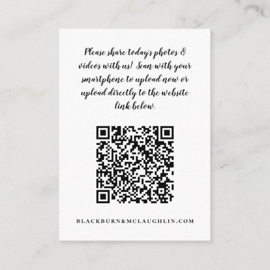 の写真結婚共有要求QRコード エンクロージャーカード (裏面)