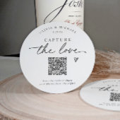 の写真結婚共有QRコード手書き ラウンドペーパーコースター