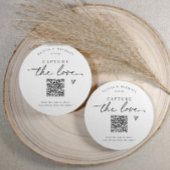 の写真結婚共有QRコード手書き ラウンドペーパーコースター