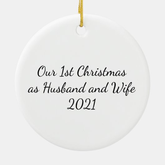 の写真結婚夫の妻としてのクリスマス1st セラミックオーナメント (裏面)