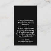 の写真結婚手書きの予算ありがとう ノートカード (裏面)