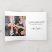 の写真結婚手書付き感謝金ゴールド 箔グリーティングカード (内側レイダウン)