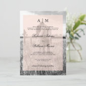 の写真結婚招待状と赤面ピンクオーバーレイ 招待状 (スタンド正面)