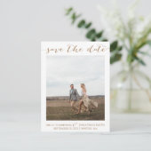 の写真結婚日付はがきを金ゴールドに保存 ポストカード (スタンド正面)