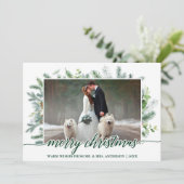 の写真結婚書道クリスマス松の緑 シーズンカード (スタンド正面)