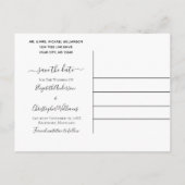 の写真結婚書道予算日付を保存 案内ポストカード (裏面)