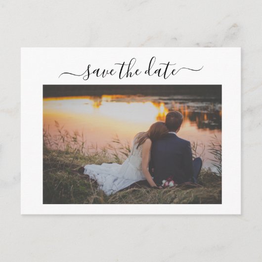 の写真結婚書道予算日付を保存 案内ポストカード (正面)