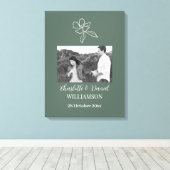 の写真結婚緑のフローラのパーソナミニマルライズ キャンバスプリント (インサイチュ (ウッドフロア))