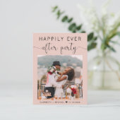の写真結婚赤面がパーティー後ずっと幸せに インビテーションポストカード (スタンド正面)