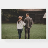 の写真結婚金ゴールドエレガントな結婚式 ゲストブック (裏面)