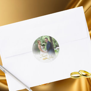 の写真結婚金ゴールドシンプルリングや輪ありがとう ラウンドシール