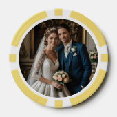 の写真結婚金ゴールドロココモノグラムトランプのポーカーチップ ポーカーチップ (正面)