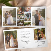 の写真結婚10写真の書道に感謝エレガントする 三つ折りカード