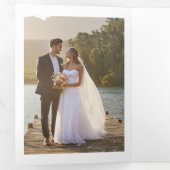 の写真結婚10写真の書道に感謝エレガントする 三つ折りカード (内部最初)