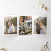 の写真結婚10写真の書道に感謝エレガントする 三つ折りカード (内部)