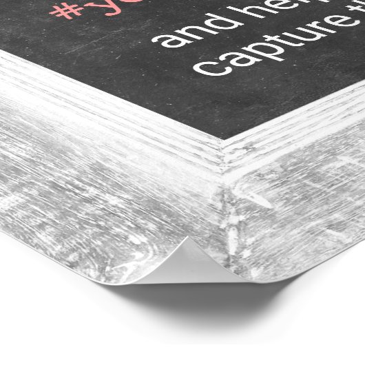 の写真結婚Instagramソーシャルメディアのハッシュタグの署名 ポスター (角)