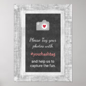 の写真結婚Instagramソーシャルメディアのハッシュタグの署名 ポスター (正面)