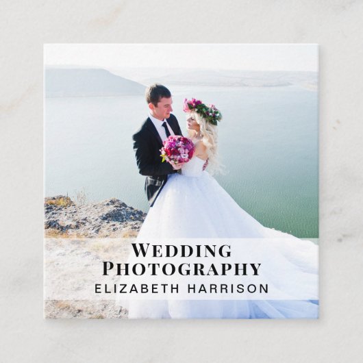 の写真結婚QRコードプロフェッショナル写真 スクエア名刺 (正面)