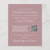 の写真結婚QRコード披露宴招待状 (裏面)