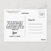 の写真結婚Thanks You Script Writhl ポストカード (裏面)