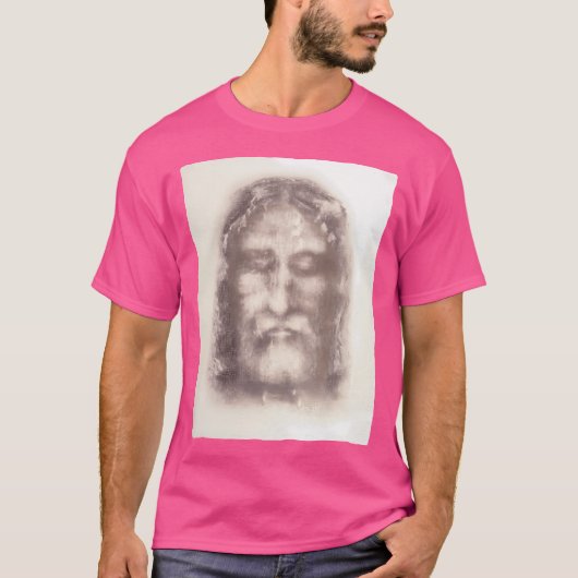 ~の冠を持つイエス・キリストのトリノ顔の覆い Tシャツ (正面)