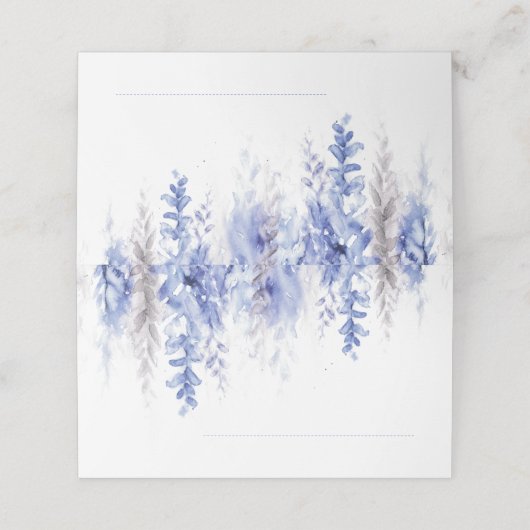 の冬の結婚つる植物カスケードブルーグレー座席表 プレイスカード (外部開封)