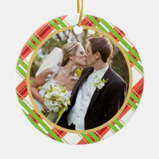 |の初めてのクリスマスの写真のオーナメントの結婚 セラミックオーナメント